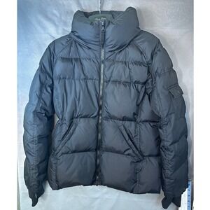 S13 New York Black Kylie Gloss Putter Jacket XXL High Collar Short Down Coat Zip
